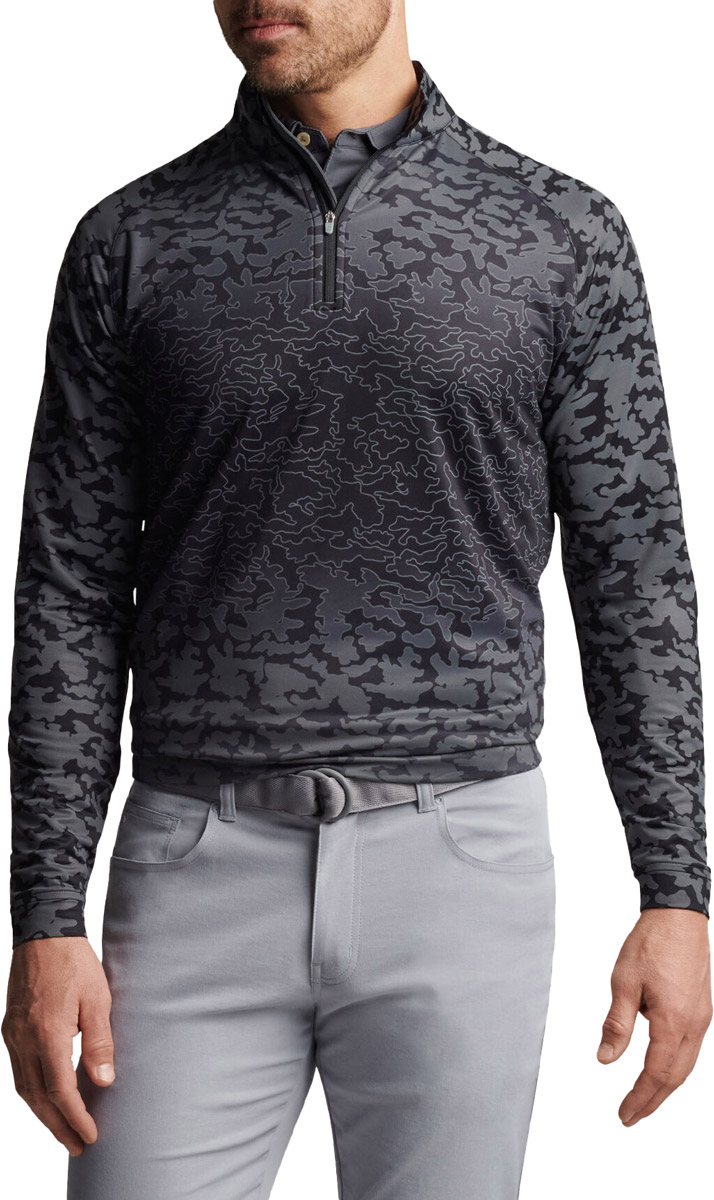 Peter Millar Perth Performance Camo QuarterZip Golf Pullovers